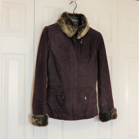 Danier deep purple Genuine Leather winter jacket in size 3XS - Picture 1 of 14